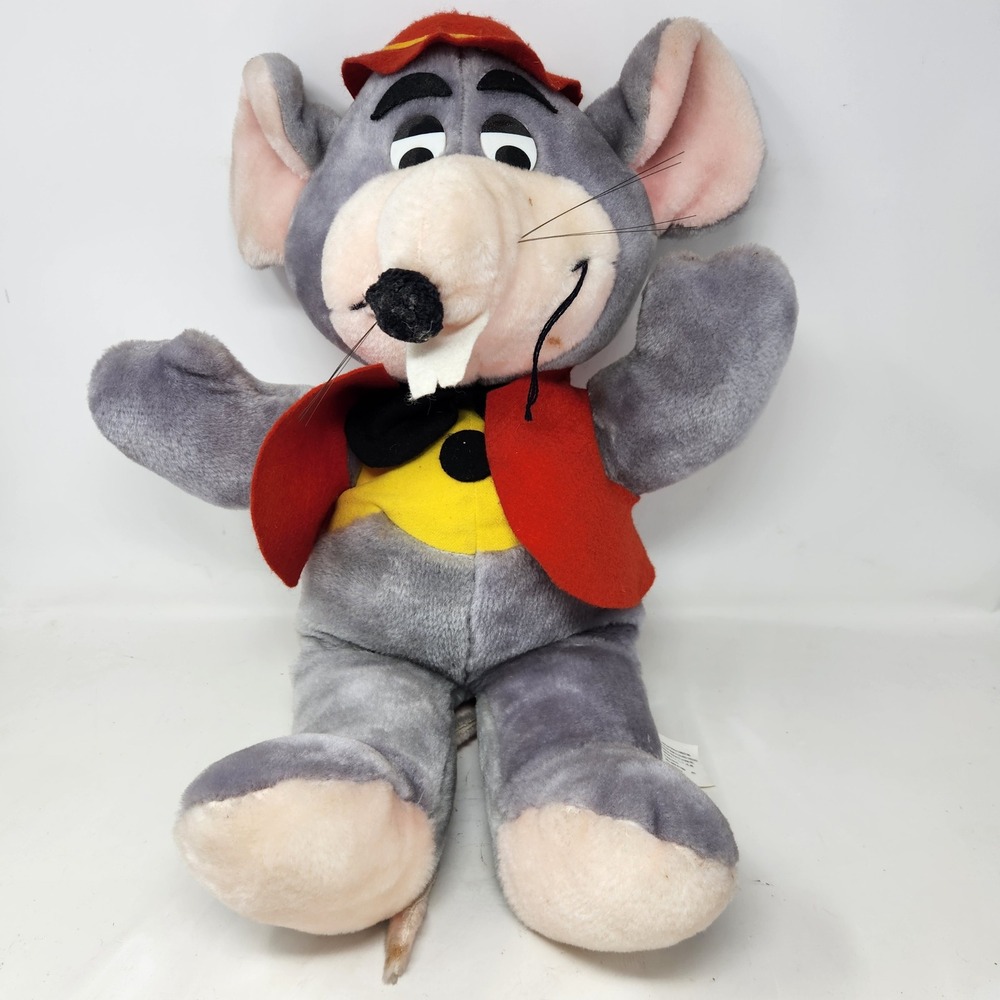 Vintage 1988 Chuck E Cheese Plush Showbiz Pizza Time Inc Gray Mouse 22 Inch